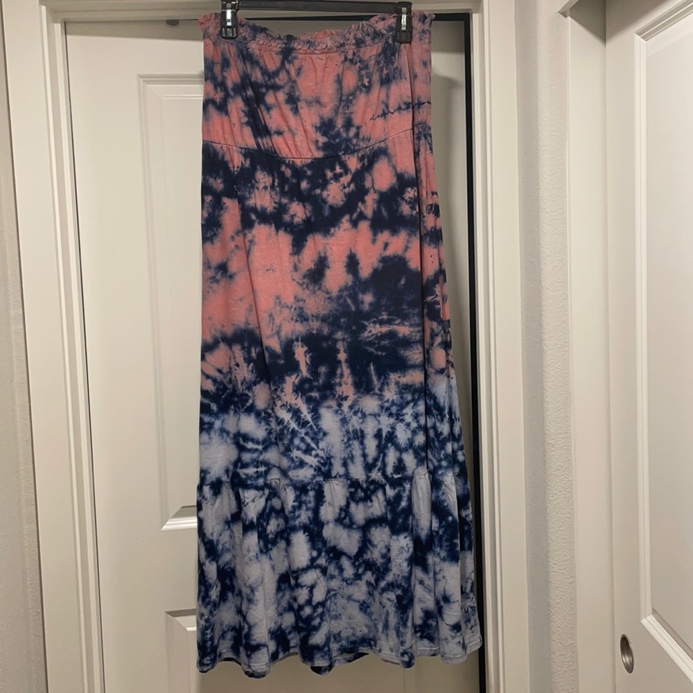Tie Dye Strapless Sundress